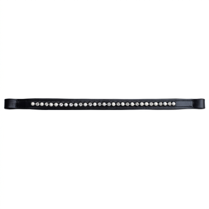 Cristaux clairs étincelants personnalisés et perle blanche décorative incrustée de bande de front de cheval en cuir rembourré de canal vide en épi complet - Product Image 1