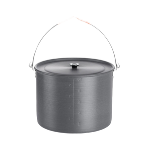 Outdoor Portable Aluminum <b>Camping</b> Pot With Lid 4-5L Brushed Finish Minimalist Design for <b>Gas</b> and Induction Cooker - Product Image 1