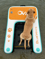 Rampe gonflable pour chien en PVC, plateforme flottante antidérapante et planche pour chien pour piscine, lac, quai, étang