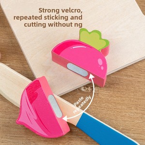 Wooden Play Fruits Vegetables <strong>Set</strong> Toddler Pretend Cutting Toy Educational Montessori Toys Gift for Boys and Girls - Product Image 4
