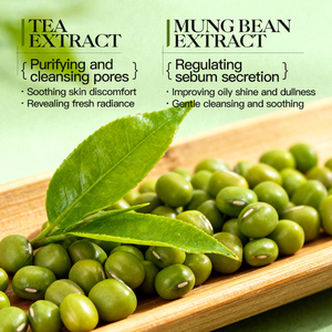 KORMESIC Marque Privée Vente en Gros 100g Nettoyant Visage au Haricot Mungo Équilibrant le pH à la Céramide Mousse Riche Éclaircissant Contrôle du Sébum - Product Image 3