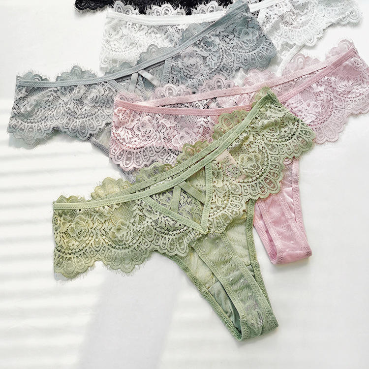 Sexy Women's Underwear Panties Hollow Out Lace Lingerie String Wholesale Female Thong Briefs