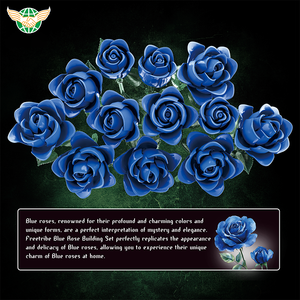 Miễn Phí Bộ Lạc 11018 Màu Xanh Hoa Hồng Xây Dựng Khối Valentine Củ<span class=keywords><strong>a</strong></span> Ngày Trang Trí 585Pcs Hoa Xây Dựng Khối Bộ - Product Image 2