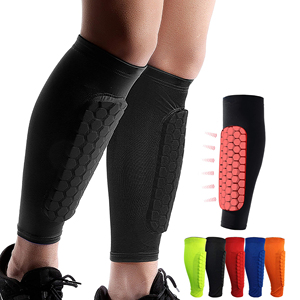 OEM <span class=keywords><strong>Protector</strong></span> ligero para pantorrillas, Espinilleras con diseño de panal y manga de compresión para pantorrillas, para fútbol - Product Image 1