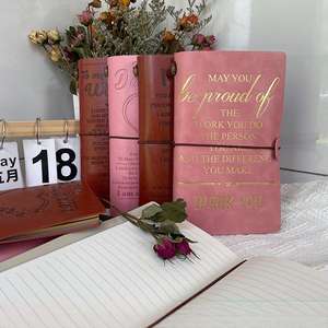 Carnet de notes A6 en cuir vintage avec logo personnalisé, couture en cuir de qualité supérieure, cadeau pour maman, fils, fille, papa - Product Image 4