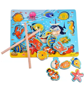 Offre Spéciale style coloré en bois jouet de pêche Magnétique Marine jouet jeu usine offre spéciale pas cher éducation précoce enseignement sida