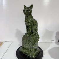 Vente en gros de sculptures en cristal de jade Xiuyan, chat Mau égyptien, artisanat fait main de haute qualité, pour la guérison et la décoration