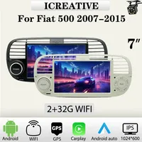 Autoradio Android 7 Pouces pour Fiat 500 Abarth 2007 - 2015 Unité Principale Multimédia CarPlay Sans Fil Lecteur Vidéo Navigation