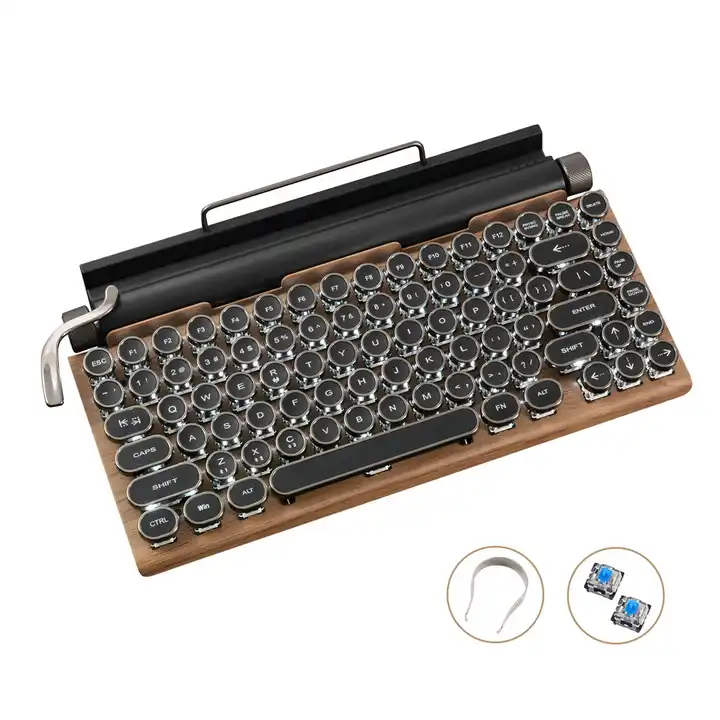 Keyboard Wireless Retro Keyset Bluetooth Vintage Typewriter