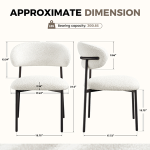 Silla de Comedor Moderna, Ecológica, Impermeable, Tapizada, con Patas de Metal, Asiento y Respaldo de Gamuza Blanca, para Hogar u Oficina - Product Image 4