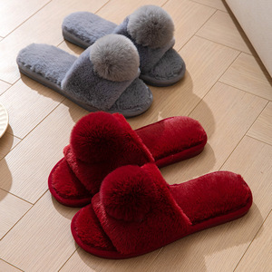 Cute Furry Leak Toes Fluff Indoor Outdoor Winter Warm Plush Slippers Women Home Slipper - Product Image 4
