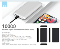 Échantillon gratuit 10000mah Mini centrale électrique portable Chargeur mobile 20000 Mah avec 2 USB pour tous les téléphones