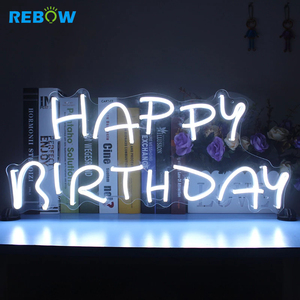 Letrero <span class=keywords><strong>de</strong></span> Neón LED Personalizado para Colgar en la Pared, Letrero <span class=keywords><strong>de</strong></span> Neón <span class=keywords><strong>de</strong></span> Feliz Cumpleaños para Niños, Regalo - Product Image 4