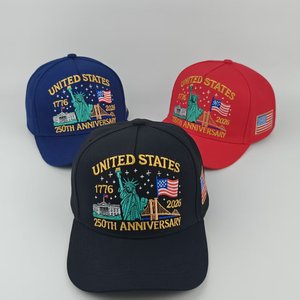 Gorras de Béisbol con el 250 Aniversario de EE. UU., Diseño Retro en Relieve, Lavadas, Ajustables, con el Águila Calva, 100% Poliéster Transpirable - Product Image 6