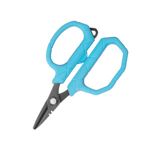Tijeras de pesca nuevas, tijeras para línea de PE, tijeras para señuelos de acero inoxidable con bordes dentados, revestimiento de teflón, resistentes al agua de mar. - Product Image 1