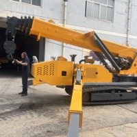 Mini-grue araignée compacte de levage 20m sur chenilles avec stabilisateurs télescopiques hydrauliques pour travaux en espace restreint 4 tonnes