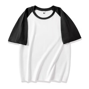 เสื้อยืดแขนสั้นลำลองสีพื้นสีขาวและสีดำ แขนเสื้อแบบแร็กแลน ทรงหลวม ผลิตจากผ้าฝ้าย 100% เป็นมิตรต่อสิ่งแวดล้อมสำหรับผู้ชาย - Product Image 2