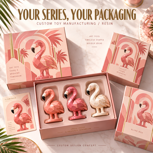Figuras de Flamencos de Resina Personalizadas en Caja Sorpresa, Coleccionables de Aves Geométricas de Diseño, Fabricante OEM - Product Image 5