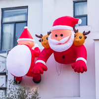 Modèle gonflable créatif de Père Noël suspendu pour l'extérieur, gonflables publicitaires en tissu Oxford/PVC, taille 8-10 pieds pour Noël