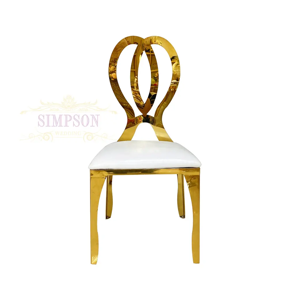 Çok renkli özel yastıkları ile lüks altın metal ince geri büyük olay düğün sandalyesi