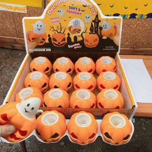 Jouets anti-stress en forme de citrouille d'Halloween, en matériau TPR durable pour enfants - Product Image 3