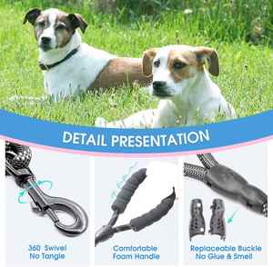 Hot Selling 5FT 1.5m Length 1.2cm Thickness Durable Reflective Nylon Dog Traction <b>Rope</b> Braided Climbing <b>Rope</b> Dog Lead Dog Leash - Product Image 3