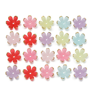 ลูกปัดอะคริลิกรูปดอกไม้ขอบสีทอง ขนาดกลาง อุปกรณ์ทำเครื่องประดับ DIY สำหรับงานฝีมือ - Product Image 5