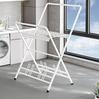 Perchero Metálico Moderno Plegable para Ropa, Soporte Estable de Acero al Carbono para Secar Ropa, Perchero de Hierro con Recubrimiento en Polvo para Lavandería