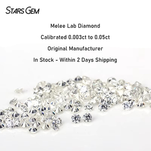 Diamant de laboratoire Starsgem Melee, taille brillant rond, DEF VS, 0,002 ct à 0,25 ct, diamant cultivé en laboratoire HPHT CVD - Product Image 1