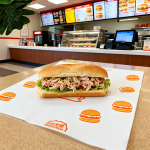 Hamburger Paper Wax Paper Food Grade Custom Logo Greaseproof Sandwich Paper Baking Kitchen <strong>Chicken</strong> <strong>Roll</strong> - Product Image 4