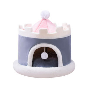 Castillo de mascotas semicerrado ecológico de lujo-Nueva cama cálida para perros y gatos 2025, cama cueva suave para todas las estaciones - Product Image 1