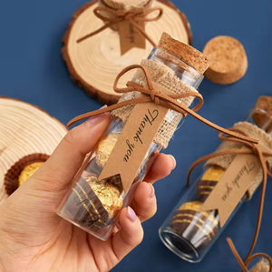 Clear Glass Wishing Vials With Cork Stopper Cylinder Shape For Gift Craft 30ml Label Tags Included - Product Image 6