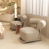Fauteuil Sello décontracté moderne et créatif, réglable, avec accoudoirs en acier inoxydable vert, pour zone de réception, salon, chambre et balcon