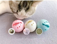 Jouet pour chat balle flash lumineux cloche herbe à chat menthe interactif teaser de chat jouant au ballon chat chaton paillettes balle jouets