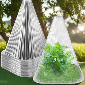 Plateau de pépinière en plastique réutilisable pour serre avec couvercles Cloche de jardin pour la protection contre le gel des escargots Cloche de soins des plantes - Product Image 1