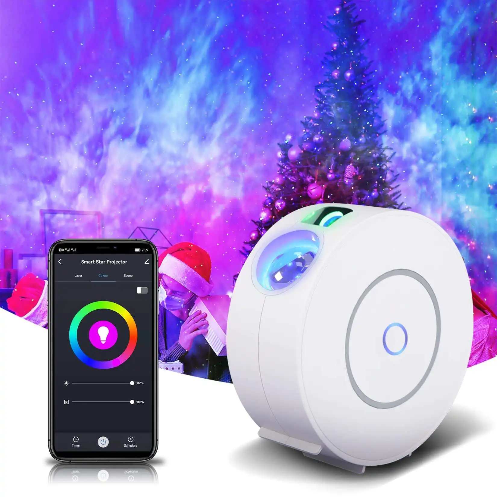 Remote Control Led Star Starry Sky Night Light Projector Wifi Nebula Smart Galaxy Projector with APP Alexa Google Home For Kids