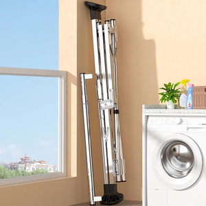 Tendedero de Ropa Retráctil de Acero Inoxidable en Forma de X, Plegable, para Balcón Exterior - Product Image 2
