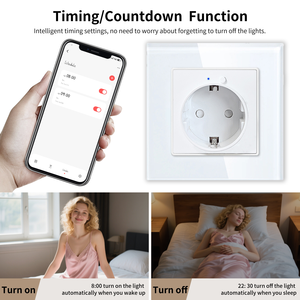 Prise murale intelligente WiFi, contrôle par application Tuya, 20A, verre trempé, 2 broches, avec mesure de la consommation d'énergie, télécommande, compatible <span class=keywords><strong>Smart</strong></span> Life Alexa - Product Image 4