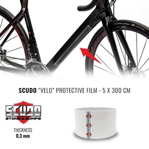 Pellicola adesiva scudo velo per bici telaio protezione 0.3mm spessore 5X300 CM dimensioni - Product Image 1