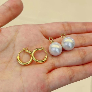 Accessoires en argent S925 pour la création de bijoux, boucles d'oreilles pendantes tendance avec support vide pour perles rondes de 8 à 13 mm, 21725 - Product Image 2