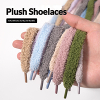 Lacets de chaussures décoratifs en peluche colorés personnalisés Olian, lacets plats en polyester moelleux de 1,3 cm de large