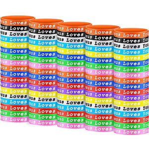 KOMI 10pc Color oración fe Biblia verso pulseras de silicona cristiano Jesús pulseras de goma Jesús te ama pulseras de silicona - Product Image 2