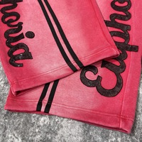 Pantalon décontracté F310/FANMAJIALIE tendance à taille mi-haute, imprimé léopard dégradé avec bandes latérales et cordon de serrage