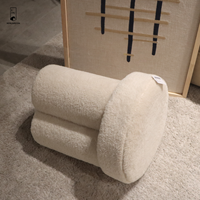 Usine en gros personnaliser moelleux plaine maquillage tabouret maison chambre confortable mobilier rond pouf