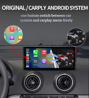 Autoradio multimédia avec écran Linux 10,25 pouces, CarPlay sans fil, GPS, Wifi, Android Auto pour Audi A3 2013-2018