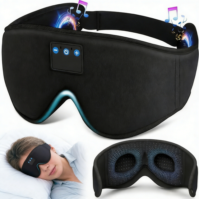 Bluetooth Sleep Mask Headphones MOQ From 100 Pcs 3-in-1 Wireless Eye Mask with Built-in Speakers for Insomnia & Sleep Aid
