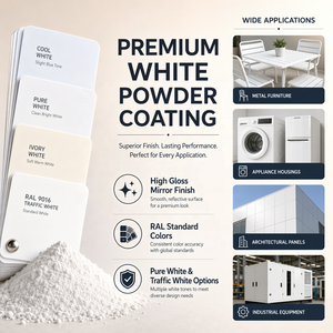<span class=keywords><strong>Peinture</strong></span> en poudre époxy polyester thermodurcissable résistante aux intempéries de couleur blanche pour usage industriel intérieur et <span class=keywords><strong>extérieur</strong></span>, fabriquée en Chine - Product Image 1