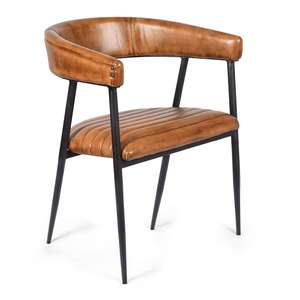 Chaises de salle à manger en cuir avec structure métallique de style industriel, coussin haute densité et coutures durables pour la décoration de style farmhouse - Product Image 6