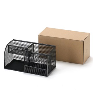 Organisateur de bureau et <span class=keywords><strong>scolaire</strong></span> de haute qualité, multifonctionnel, 7 compartiments, en métal noir, forme carrée - Product Image 6