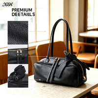 Sac bowling XISHANG en cuir de vachette pour femme, grande capacité, sac à bandoulière, style Boston, sac sous le bras, décontracté et tendance, vente en gros